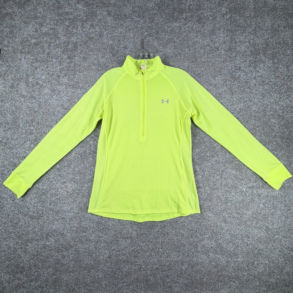 Under Armour Tech Twist 1/2 Zip Top Womens M Neon Yellow Loose Everyday‎ Comfort